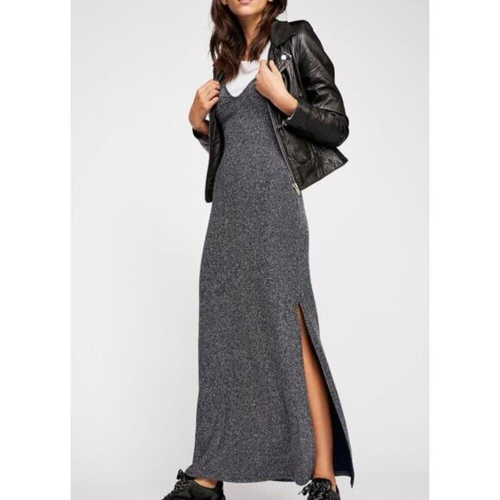 Free People navy glitter cami‎ maxi dress